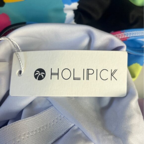 Holipick One Shoulder Swimsuit Womens Large Multi Color New - Picture 12 of 12